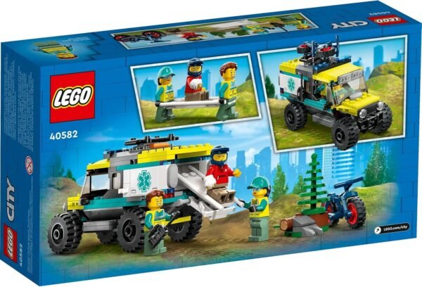 1749349451 LEGO 40582 City 4x4 Off Road Ambulance Rescue Limited Edition 2023 Set 6 162 Pieces with Cool Off Road Vehicle and 3 Minfigures Yellow Green and Red as Main Colours.jpg