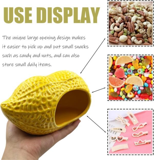 1749583455 Peanut Shaped Candy Bowl Yellow Ceramic Dish Funny Vegetable Holder Decorative Serving Bowl for Candy 1Pcs.jpg