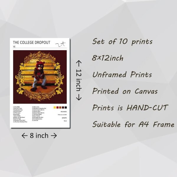1749662652 WHHGG Ye Kanye West The College Dropout Album Cover Signed Limited Edition Posters Set of 10 Unframed 8inch x 12inch20 x 30cm.jpg