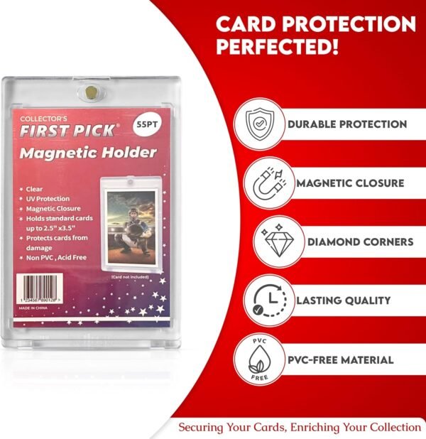 1749752654 25 55PT Premium One Touch Magnetic Card Holder Thick Size PVC Free UV Protection Hard Plastic Protector for Collectible Sports Cards Acrylic Display Card Cases.jpg