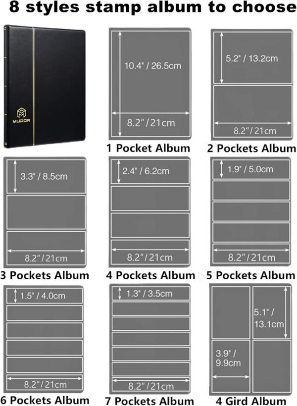 1749759860 MUDOR Stamp Collecting Album 7 Rows Pockets Stamp Book for Collectors 10 Sheets Stamp Stockbook.jpg