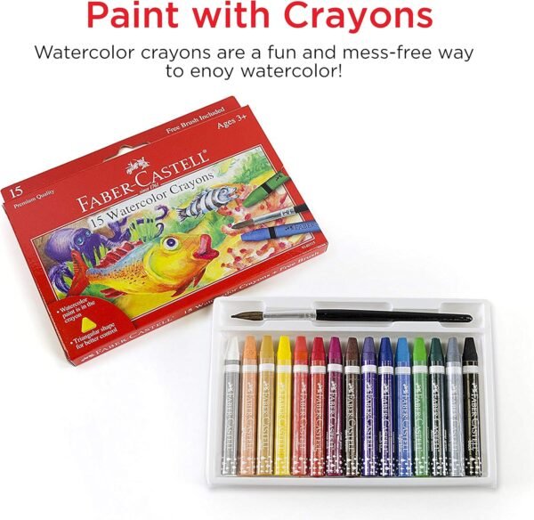 1750245853 Faber Castell Watercolor Crayons with Brush 15 Colors Premium Quality Art Supplies for Kids.jpg