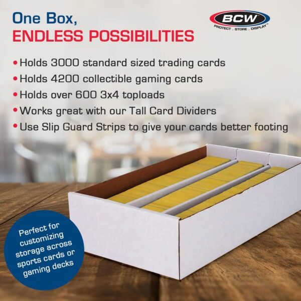 1750717454 BCW Super Shoe Storage Box – 10 Pack Cardboard Organizer for Trading Gaming Collectible Use Holds 3000 Standard or 600 3x4 Toploaders Assembly Required.jpg