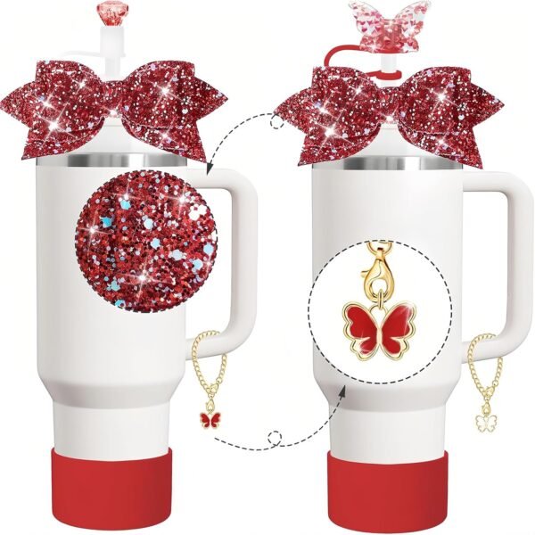 1750843452 Stanley Cup Accessories Set Bow Diamond Glitter Straw Covers Metal Butterfly Chain Silicone Red Stanley Cup Boot 3040oz.jpg