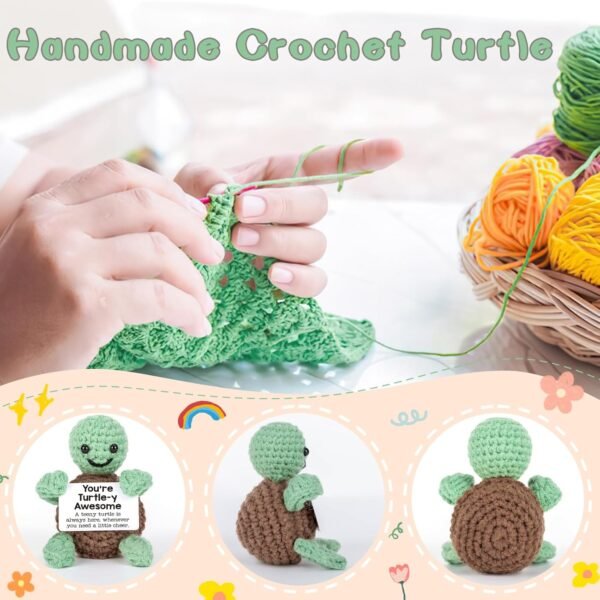 1750951450 Mini Funny Turtle Crochet Gifts Birthday Gifts for Women Men Presents Inspirational Small Animals Cute Stuff Things Handmade Emotional Positive Crochet Turtle Decor.jpg