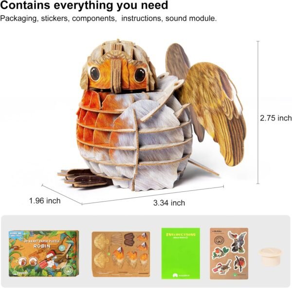 1751099056 Robin Bird 3D Puzzle with Sounds Made of 41 Paper Puzzle Pieces Animal Collectible Table Art Gift Toys for Tweens Teens Adults.jpg