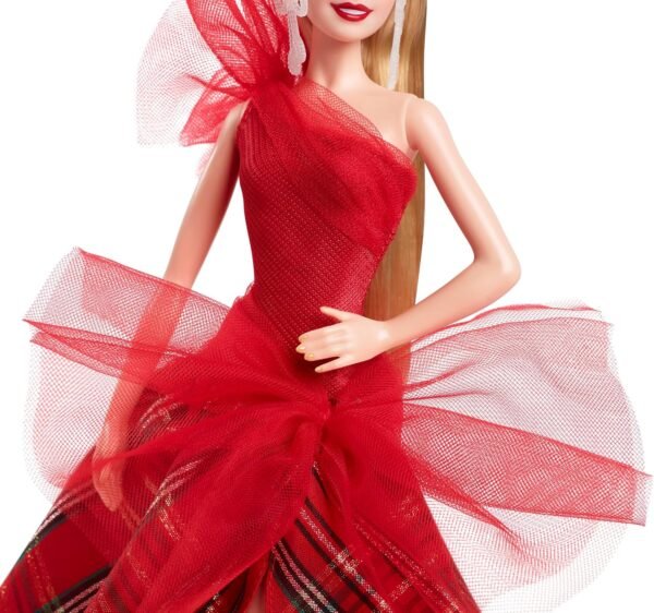 1751113452 Barbie Signature Doll 2024 Holiday Blonde Fashion Doll Wearing Gown with Plaid Skirt Seasonal Collector Gift in Displayable Packaging.jpg