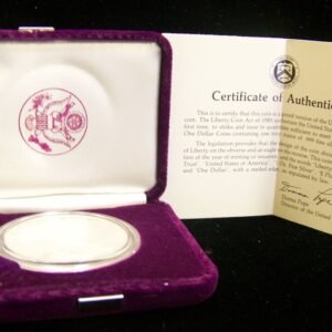 1986 S American Proof Eagle Silver Dollar WBox COA.jpg