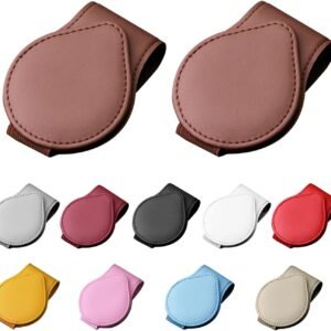 2 PCS Sunglasses Holder for Car Visor Magnetic Leather Auto.jpg