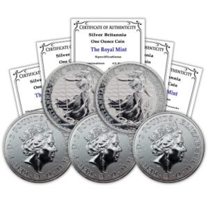 2022 Lot of 5 1 oz Silver Britannia Coins.jpg