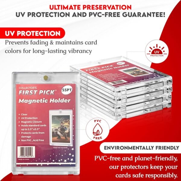 25 55PT Premium One Touch Magnetic Card Holder Thick Size PVC Free UV Protection Hard Plastic Protector for Collectible Sports Cards Acrylic Display Card Cases.jpg