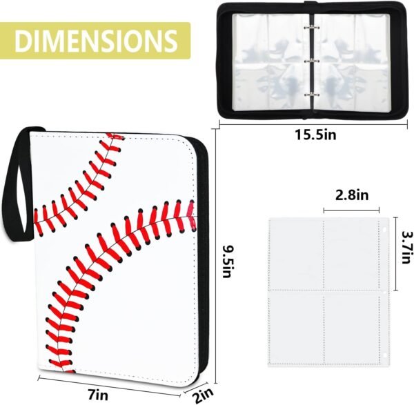 4 Pockets Trading Card Binder with 400 Card Capacity 50 Removable Sleeves Common Sports Card Album Collection Storage Baseball Card.jpg