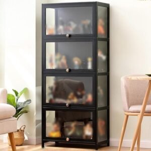 Acrylic Display CaseDisplay Cases for CollectiblesNatural Bamboo Frame Flip Door.jpg