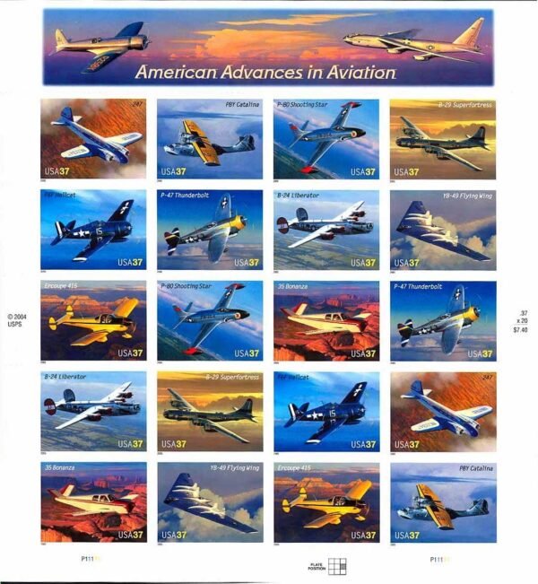 American Advances in Aviation Collectible Sheet of Twenty 37 Cent.jpg