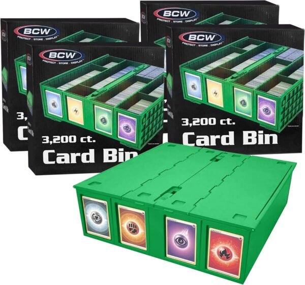 BCW Collectible Card Bin 4 Pack Green Holds 3200 Cards.jpg