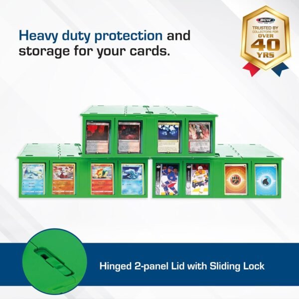 BCW Collectible Card Bin 4 Pack Green Holds 3200 Cards Each Includes 4 Dividers Per Bin Storage for Pokemon MTG Sports Cards.jpg