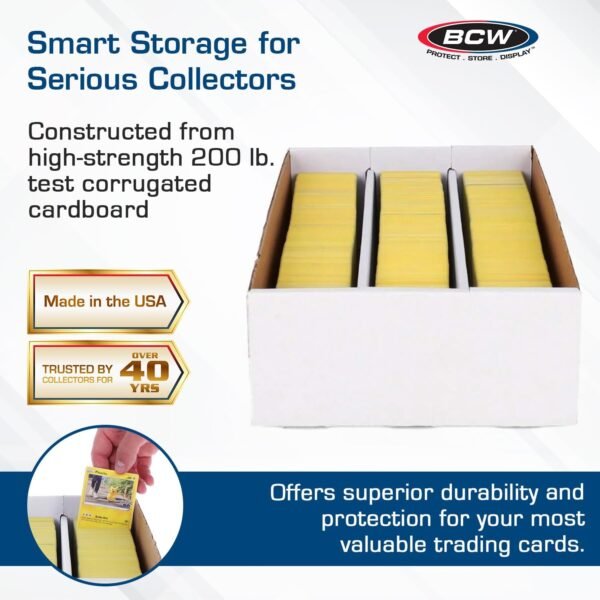 BCW Super Shoe Storage Box – 10 Pack Cardboard Organizer for Trading Gaming Collectible Use Holds 3000 Standard or 600 3x4 Toploaders Assembly Required.jpg