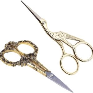 BIHRTC Gold Vintage Plum Blossom Scissors and Classic Crane Design.jpg