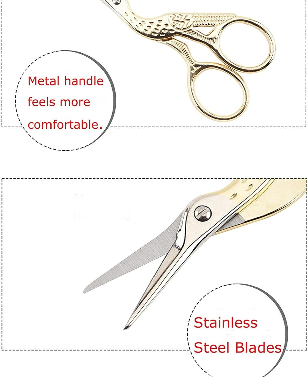 BIHRTC Gold Vintage Plum Blossom Scissors and Classic Crane Design Sewing Scissors for Embroidery Sewing Craft Art Work Everyday Use.jpg