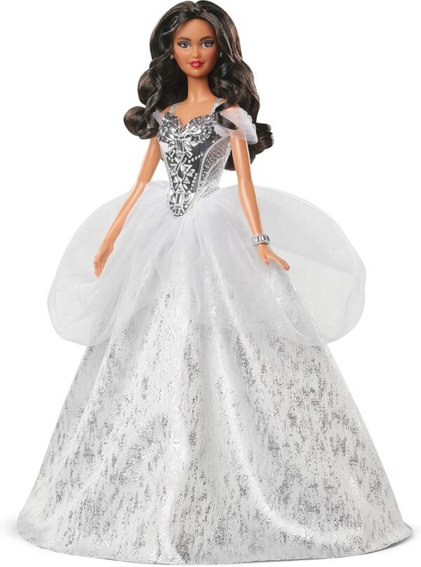 Barbie Signature 2021 Holiday Doll 12 inch Brunette Hair in Silver.jpg
