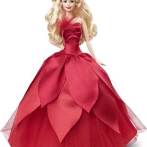 Barbie Signature 2022 Holiday Doll Blonde Wavy Hair Wearing Red.jpg