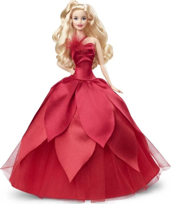 Barbie Signature 2022 Holiday Doll Blonde Wavy Hair Wearing Red.jpg