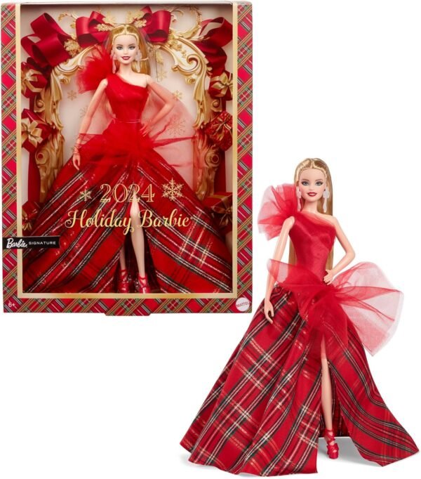 Barbie Signature Doll 2024 Holiday Blonde Fashion Doll Wearing Gown.jpg