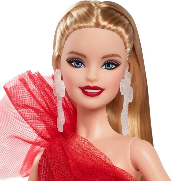 Barbie Signature Doll 2024 Holiday Blonde Fashion Doll Wearing Gown with Plaid Skirt Seasonal Collector Gift in Displayable Packaging.jpg