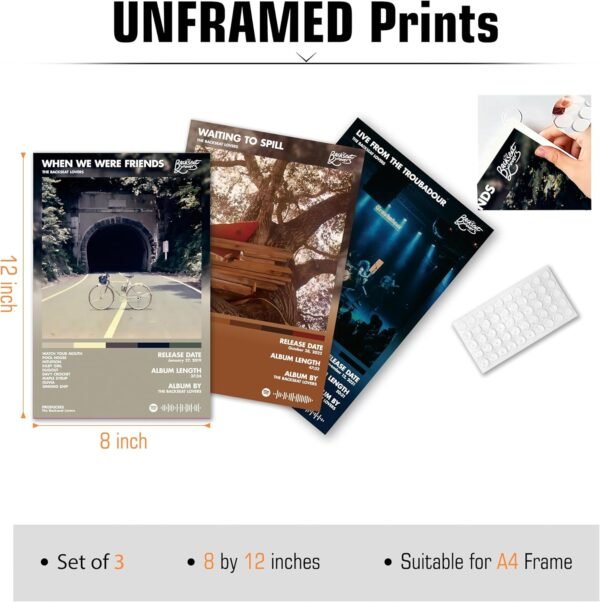 BcoMfy The Backseat Lovers Poster Rock Band Album Cover Posters for Room Aesthetic Limited Edition HD Bedroom Music Decor Art Set of 3 8in x 12in Unframed.jpg