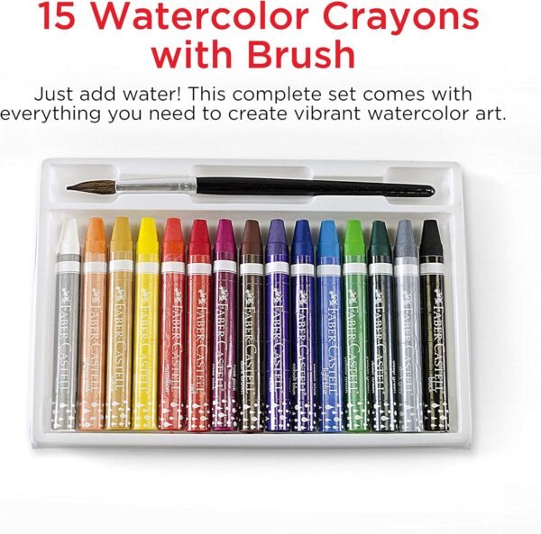 Faber Castell Watercolor Crayons with Brush 15 Colors Premium Quality Art Supplies for Kids.jpg