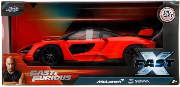 Jada Toys McLaren Senna Fast Furious 124 Scale Die Cast Vehicle – Detailed Interior Opening Hood Doors and Trunk – Collectible Model Car for Ages 8 OrangeBlack.jpg