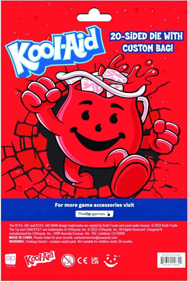 Kool Aid 20 Sided Die 36mm Large Collectible d20 with Kool Aid Man Emblem Polyhedral Die Great for Dungeons and Dragons or Game Night Officially Licensed Kool Aid Merchandise.jpg