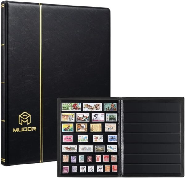 MUDOR Stamp Collecting Album 7 Rows Pockets Stamp Book for.jpg