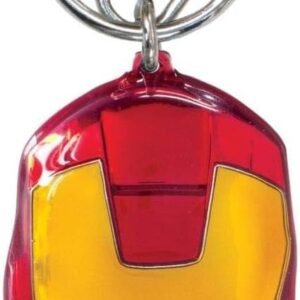 Marvel Iron Man Classic Face Color Pewter KeyringRed Yellow.jpg