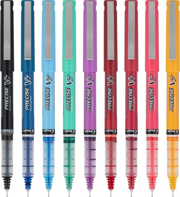Pilot Precise V7 Capped Liquid Ink Rolling Ball Pens Fine Point 0.7 mm Limited Edition Assorted Colors Pack of 9.jpg