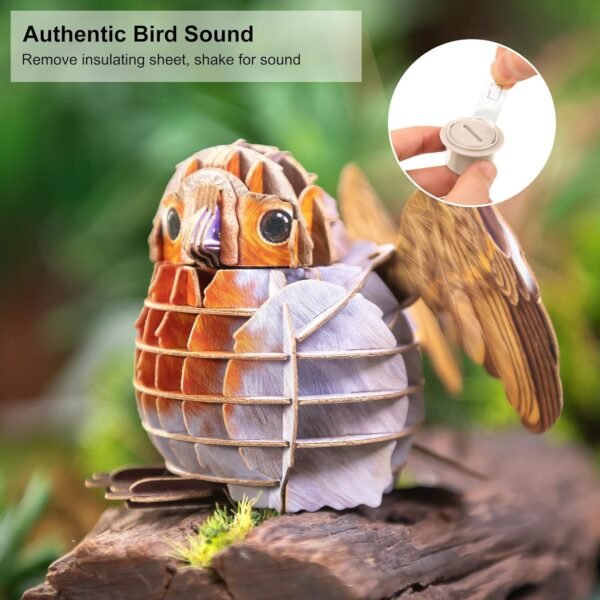 Robin Bird 3D Puzzle with Sounds Made of 41 Paper Puzzle Pieces Animal Collectible Table Art Gift Toys for Tweens Teens Adults.jpg