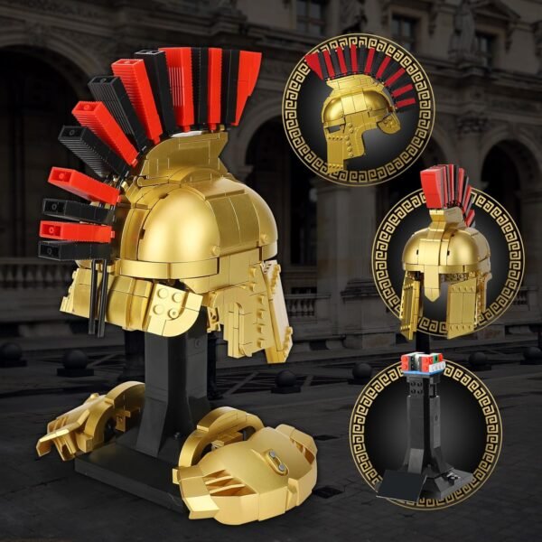 Roman Centurion Helmet Building Set for Adults Collectible Cool Helmet Model Home Display Decor with Light Compatible with Boys 8 14 Ideas Gift Building Toy for Kids 590 PCS.jpg