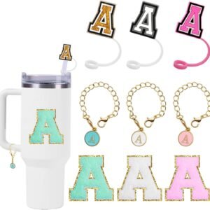 Stanley Cup 3 Piece Accessory Set Straw Covers Letter Charm Towel.jpg