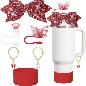 Stanley Cup Accessories Set Bow Diamond Glitter Straw.jpg