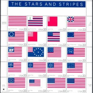 Stars and Stripes American Flags Collectible Stamp Sheet of 20.jpg
