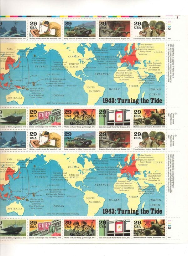USPS 1943 WWII Turning Tide Sheet Collectible Stamp Sheet.jpg