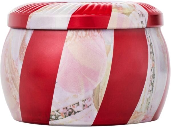 Voluspa Crushed Candy Cane Mini Tin Candle 4 oz 25 Hour Burn Time Coconut Wax for Clean Burning Handcrafted in The USA.jpg