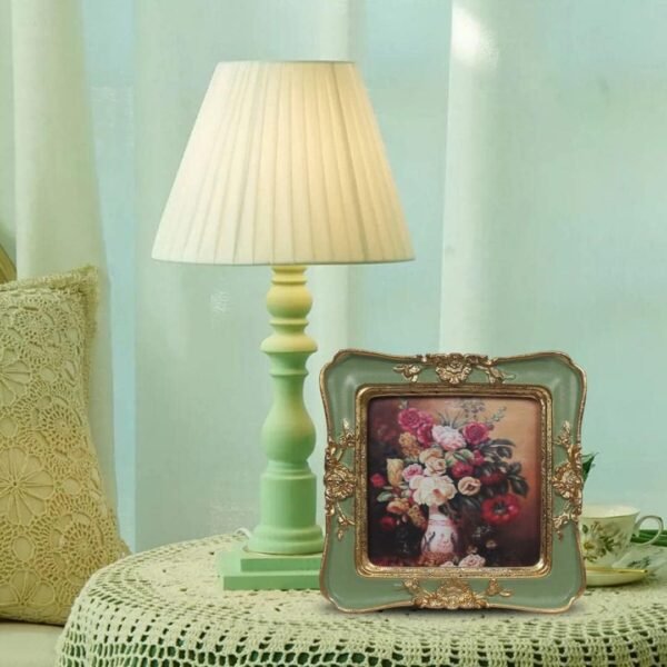 WINPLUS Vintage Picture frames 3x3Luxury Antique Photo Frames With Golden Embossed Flower Furnishing Retro Style Decor Wall and Tabletop Display Art Gallery 3 3 Green.jpg