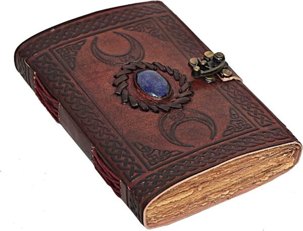 cuero 3 Moon Blue Lapiz Embossed Vintage Leather Journal.jpg