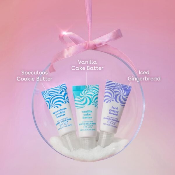 eos Holiday 24H Moisture Mini Super Balm Set Speculoos Cookie Butter Iced Gingerbread Vanilla Cake Batter Limited Edition Lip Care Stocking Stuffers 0.20 fl oz 3 Pack.jpg