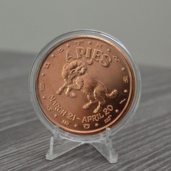1751383452 Aries Ram Token 1 oz Pure Copper Challenge Coin in Capsule Astrology Zodiac Gift Ideal for The Adventurous COA by Heavenly Metals.jpg
