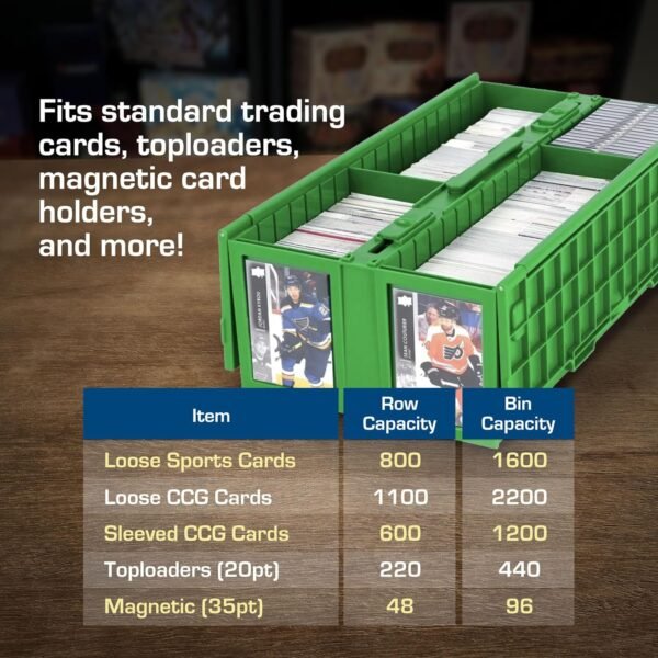 1751455455 BCW Collectible Card Bin Green Holds up to 1600 Cards Plastic Storage Box for Pokemon MTG Sports Cards 6 Pack.jpg