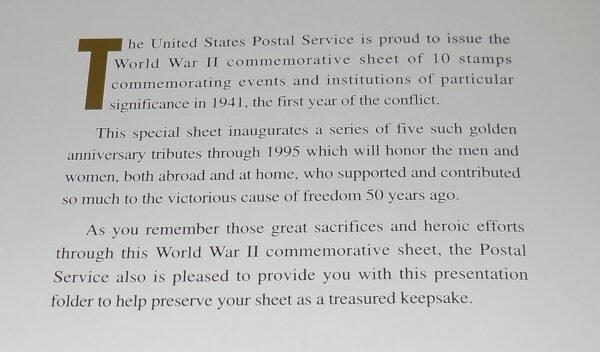 1751682252 1941 WWII A World At War Collectible 29 Cent Stamp Sheet.jpg