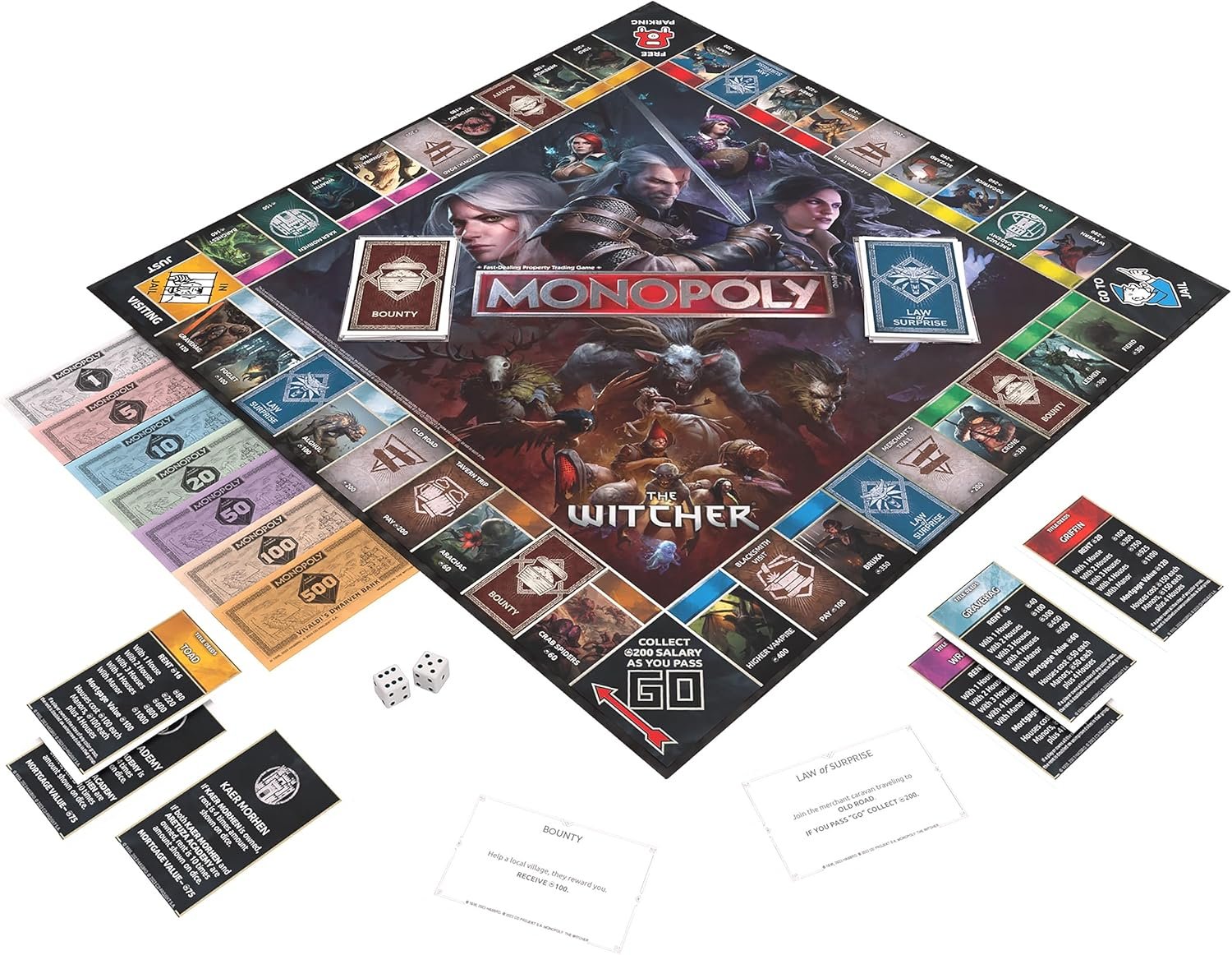 1751855051 Monopoly The Witcher Play as Crystal Skull Flaming Book Kaer Morhen Lute and More Officially Licensed Collectible Game Based On Popular Video Game Franchise.jpg