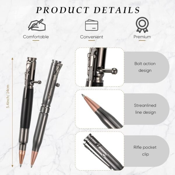 1751981052 Crtiin 3 Sets Bolt Bullet Pens for Men Bullet Pen for Collector Lover with Gift Box and Black Ink Refills Christmas Thanksgiving Party Gifts.jpg